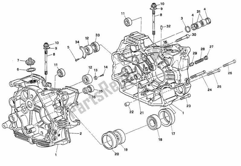 Todas as partes de Bloco Do Motor do Ducati Supersport 400 SS 1993